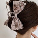 レディース レトロ 花柄 ヘアクリップ ヘアアクセサリー かわいい フラワー きれいめ モダン ヴィンテージ ハーフアップ リボン ポニーテール まとめ髪 ワンホン トレンド お姉さん 白 黒 結婚式|詳細画像