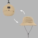 日除け帽子 キャンプ ハイキング 登山 つば 持ち運び 素材 56cm 収納 調節 あご紐 おしゃれ メンズ レディース 防水 アウトドア 夏 熱中症対策(4)