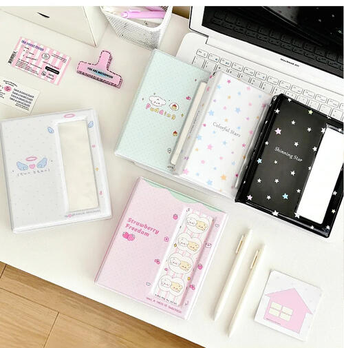 【クーポン対象★】トレカファイル バインダー プリン 苺 パステル 推し活 韓国 おしゃれ 可愛い フォト..