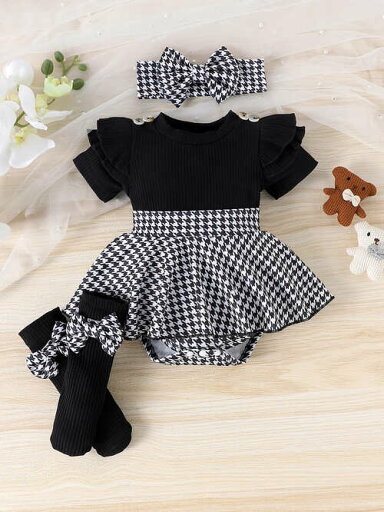 こども 服 キッズ 女の子 ドッキングワンピース フリル スリーブ 半袖 千鳥柄 スカート ロンパース ベビー かわいい キュロット 春夏秋 夏服 白黒 ピンク おしゃれ 韓国 赤ちゃん 幼稚園 お呼ばれ きれいめ 靴下付き ヘアバンド ヘアアクセサリー 柄 リボン シック こども 服 キッズ 女の子 ドッキングワンピース フリル スリーブ 半袖 千鳥柄 スカート ロンパース ベビー かわいい キュロット 春夏秋 夏服 白黒 ピンク おしゃれ 韓国 赤ちゃん 幼稚園 お呼ばれ きれいめ 靴下付き ヘアバンド ヘアアクセサリー 柄 リボン シック