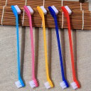 ペット用 5pcs ロング ハンドル カラー 歯ブラシ デンタルケア クリーニング 犬 猫 動物 持ち運び 柔らかい 殺菌 除菌 歯垢取り 歯石除去 口腔洗浄 アクセサリー グッズ 安全 気持ちいい 洗える 痛くない 口臭 ケア 衛生用品 トラベル