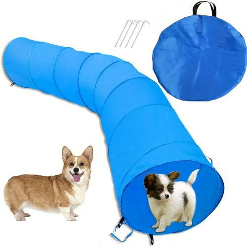 ペット 折りたたみ式 お出かけ 屋外 ペグ付き ストレート 変形 トンネル おもちゃ 遊び場 多機能 ペッ..