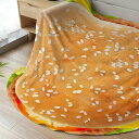 直径90cm ハンバーガー おもしろ プリント 巨大な 食べ物 毛布 ひざ掛け ブランケット デザイン かわいい おしゃれ ふわふわ もこもこ ベッド ソファー オフィス ギフト 軽い 洗濯 洗える 持ち運び(3)