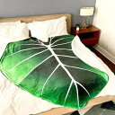 120x150cm 植物 巨大な 葉っぱ 毛布 おもしろ ひざ掛け ブランケット かわいい おしゃれ ふわふわ もこもこ 軽い 洗える ソファ ベッド デザイン オフィス 持ち運び 柄 グリーン(3)