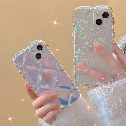 【在庫限り☆早い者勝ち！】iPhoneケース クリア 韓国 カバー キルティング 黄ばま...