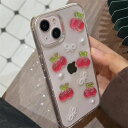 iPhone ケース カバー チェリー さくらんぼ リボン ビーズ 3D クリア 透明 可愛い お洒落 割れにくい スマホカバー 韓国 ガーリー se xr 11 12 13 pro max