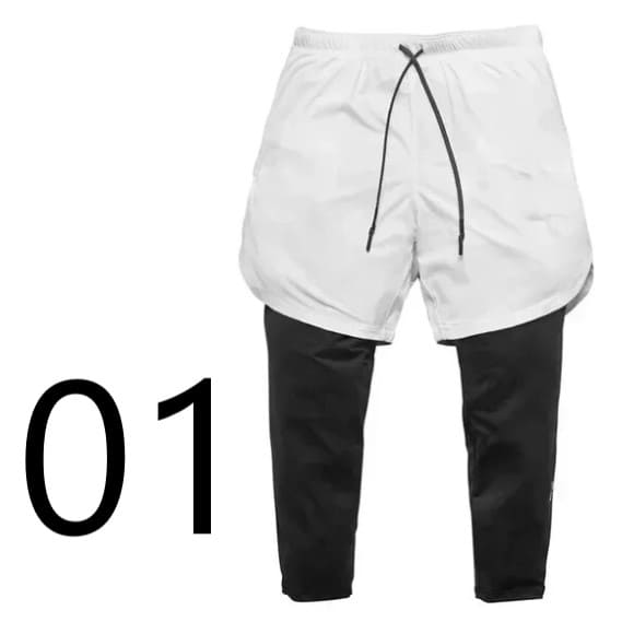 YPSHOP 楽天市場店のメンズ スポーツウェア パンツ レギンス スパッツ 2点 かっこいい 速乾 運動 ジム 大きいサイズ 2XL 3XL 半ズボン ショートパンツ 男｜アングル2