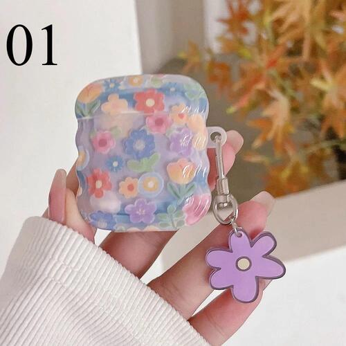 Airpods ケース 韓国 花 クリア チャ...の紹介画像2