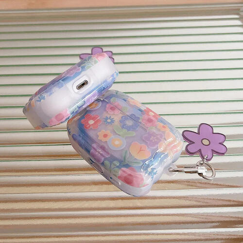 Airpods ケース 韓国 花 クリア チャ...の紹介画像3