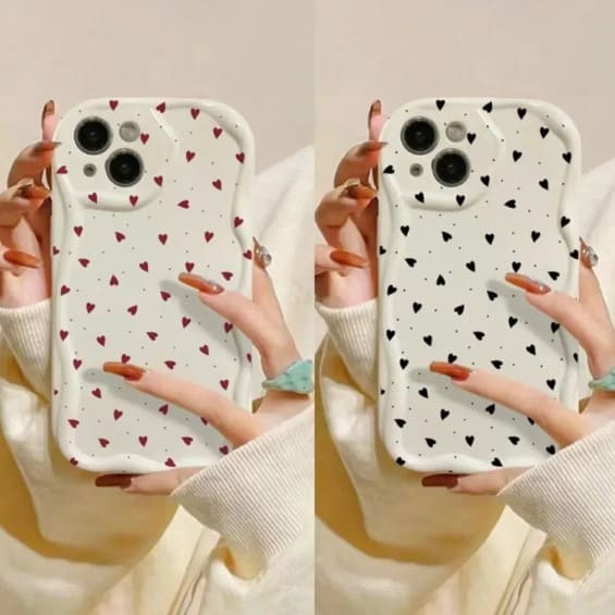 Rakuten - iPhoneケース 韓国 ハート ウェーブ うねうね かわいい ドット パターン おしゃれ 大人 レトロ Y2K カバー スマホケース なみなみ 持ちやすい きれいめ 黒 赤 お揃い ペア カジュアル 大人可愛い SE 11 12 13 14 15 16 pro max