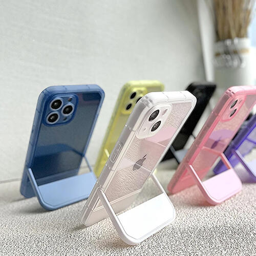 Rakuten - 【在庫限り☆】iPhoneケース 韓国 透明 クリア スタンド付き おしゃれ くすみ 可愛い シンプル se xs 11 12 13 14 15 16 pro max 薄い カバー シリコン 頑丈 縦型 スタンド 動画視聴 大人可愛い お揃い 黄ばみにくい