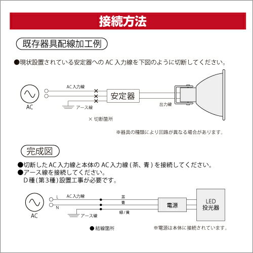 40W水銀灯代替LED投光器（電源一体型・昼光色）看板照射や駐車場・屋外の施設向け