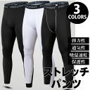 ストレッチパンツ タイツ ロングタイツ メンズ 秋冬 ストレッチ フルレングス ロング タイツ フィット ブラック ホワイト