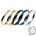 ゆうパケット 送料無料 金属アレルギー 対応 5カラー【細身 シンプル 甲丸 ステンレスリング】PVD コーティング アレルギーフリー ペアリング もお勧め メンズリング レディースリング 指輪 ブラック シルバー ブルー ピンクゴールド ゴールド ギフト プレゼント 女性 男性