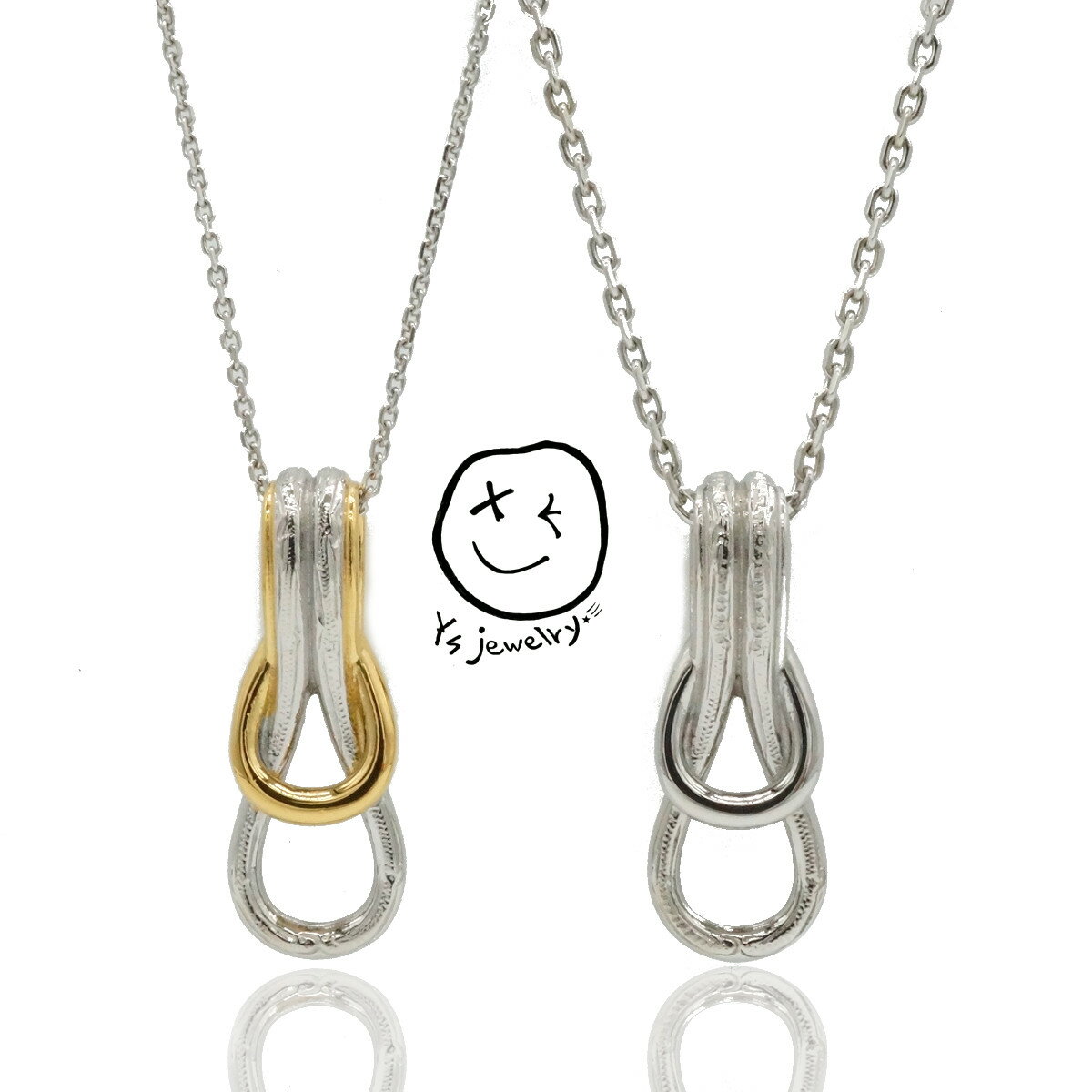 送料無料 金属アレルギー 対応 ステンレス ペアネックレス 【ペアセット価格】男女セット つけっぱなし シンプル 大人 ステンレス ノット 結び 縁結び 結び目...