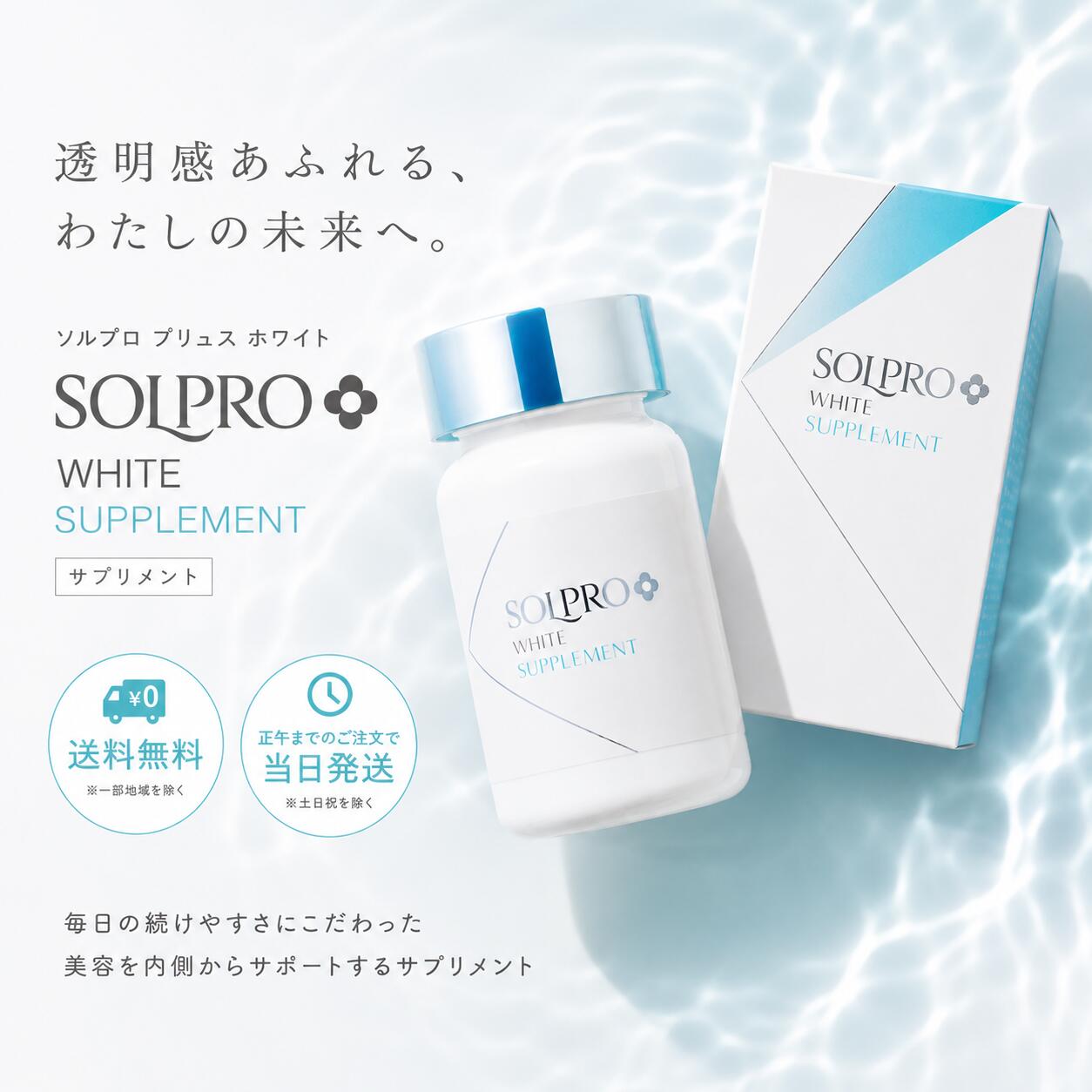 ソルプロ プリュス ホワイト サプリメント 紫外線 ホワイトサプリ 粒 solpro ポリフェノール 対策 ソルプロプリュス 30粒 送料無料 当日発送