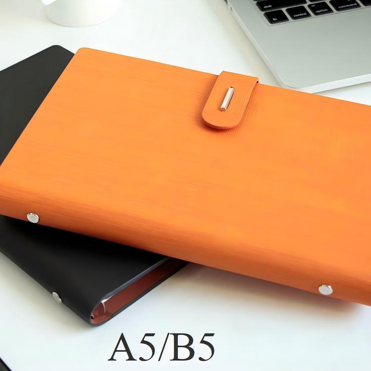Brand - システム手帳 A5 B5 6穴 9穴 文房具 バインダー ルーズリーフ レザー風カバー シンプル カードホルダー付き 文具 ビジネス ペンホルダー付き