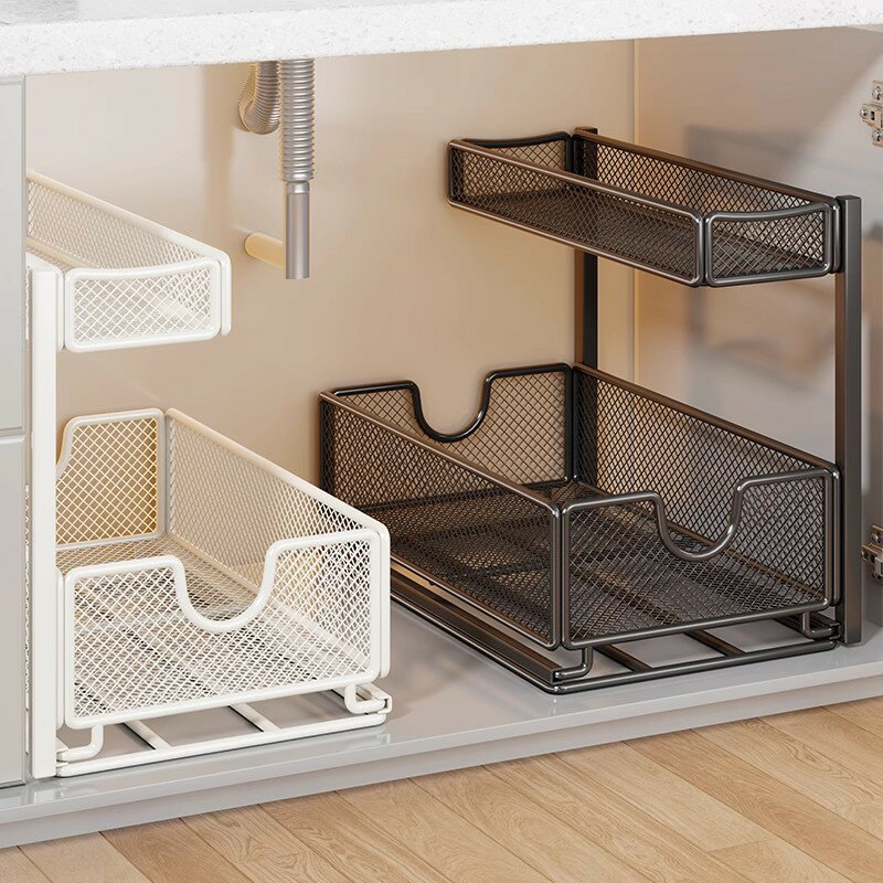 【この価格はSALEだけ！2点で300円OFF＆SSP5倍！】シンク下 収納 スライド 洗面所 シンク下収納ラック キッチン収納 幅24cm 洗面台下 小物整理 大容量 組立簡単 ベッドルーム トイレ キッチン