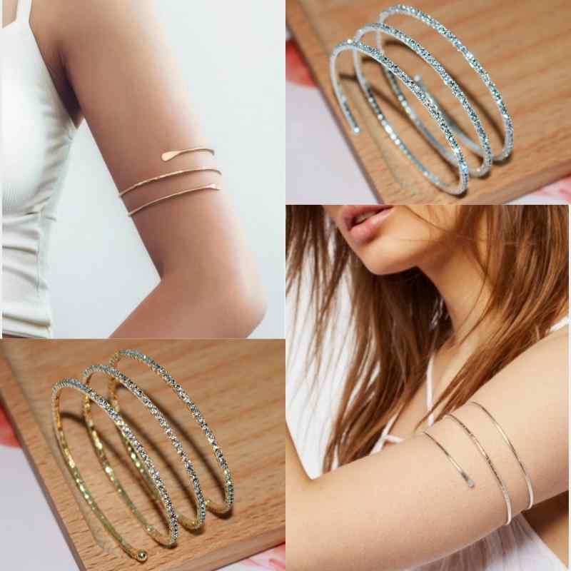 アームレット バングル 腕輪 ブレスレット 二の腕 アクセサリー スネーク ゴールド シルバー レディース