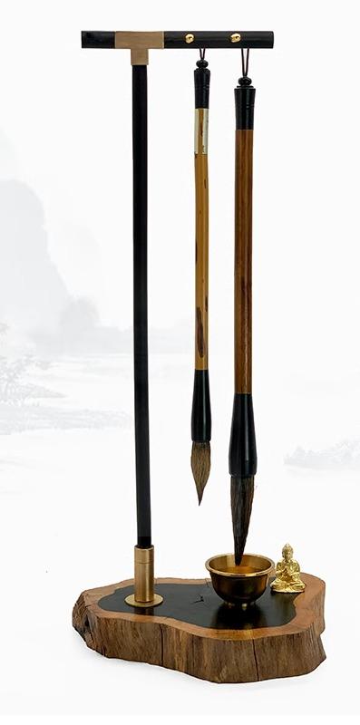 筆立て 書道用品 毛筆 スタンド シンプル ぶら下げ ペンホルダー 無垢材 装飾 ラック おしゃれ ハンギ..