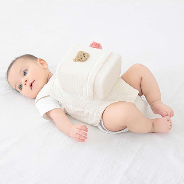 【期間限定2点購入で300円OFF！】赤ちゃん寝返り防止クッションうつ伏せ防止寝返り防止ベルトベビーうつ伏せ対策窒息防止サポートクマ柄綿素材通気性新生児カバー取り外し可能調整可簡単装着 2