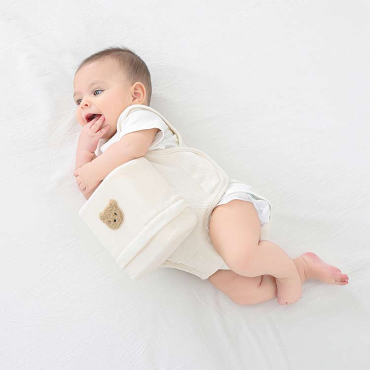 【期間限定2点購入で300円OFF！】赤ちゃん寝返り防止クッションうつ伏せ防止寝返り防止ベルトベビーうつ伏せ対策窒息防止サポートクマ柄綿素材通気性新生児カバー取り外し可能調整可簡単装着 3