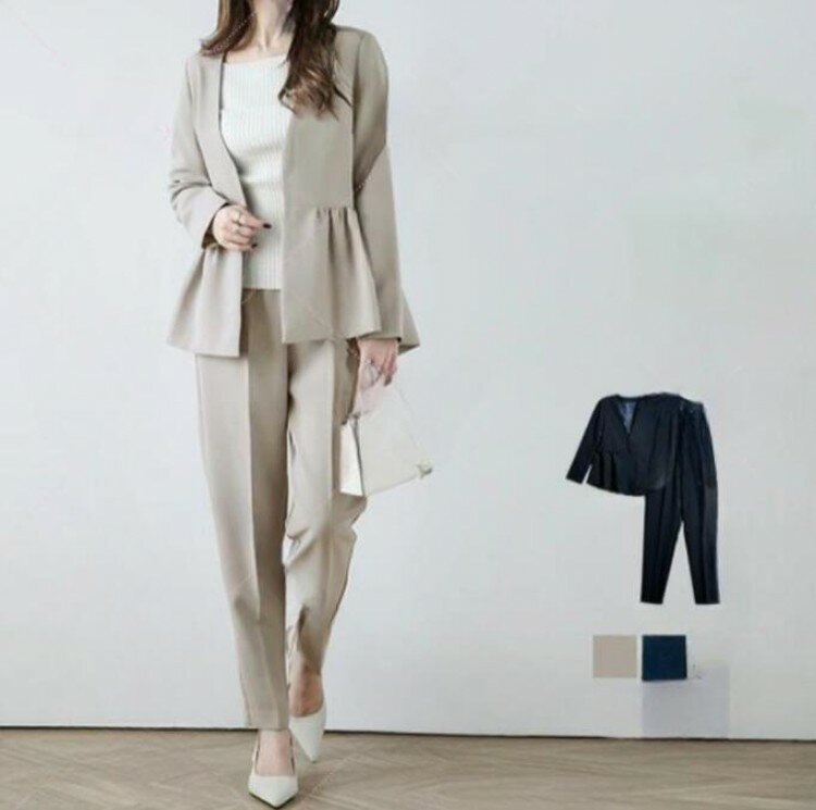 パンツスーツ レディース 2点セットアップ セレモニースーツ 卒業式 ママ 母 服装 母親 レディーススーツ ママスーツ 大きいサイズ 体型カバー 30代 40代 結婚式 入学式 50代