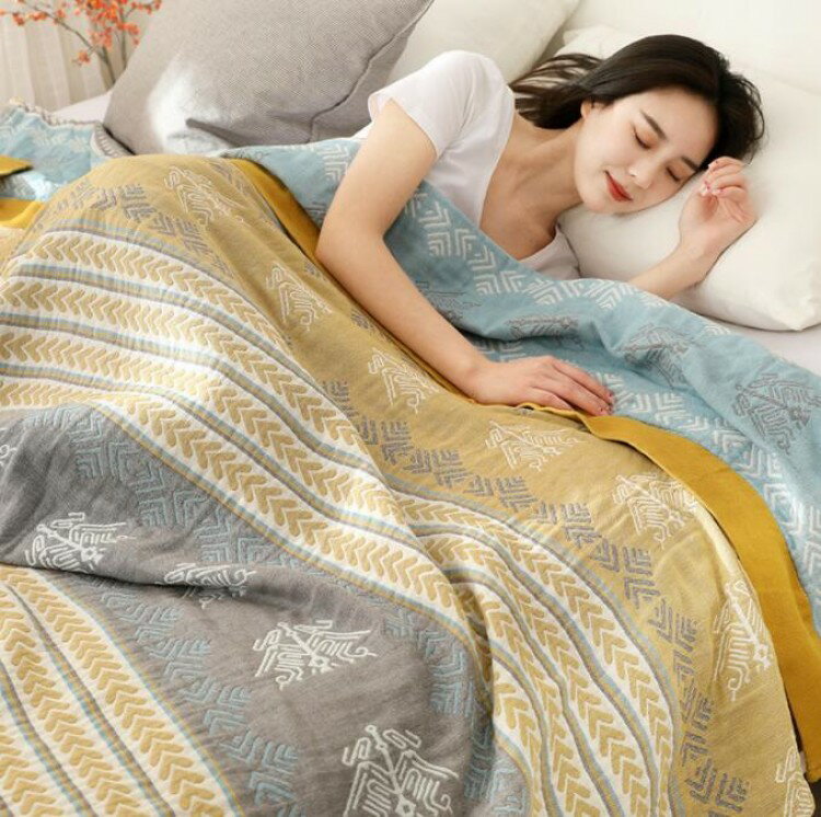 【早い者勝ち★先着10名：600円Offクーポン】ガーゼケット シングル 5重 ガーゼタオル 夏 夏布団 洗える 掛布団 掛け布団 肌掛け布団 肌掛けふとん 丸洗いOK ガーゼ ケット コットン 150x200cm ブランケ 毛布 200*230cm