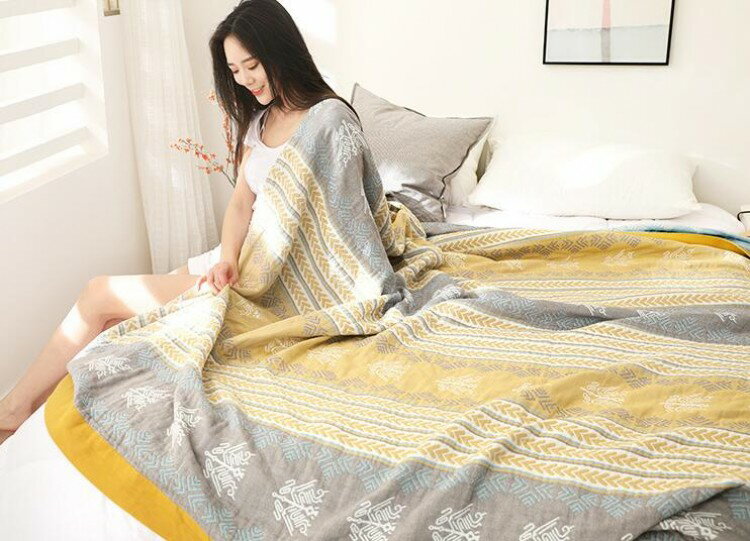 【早い者勝ち★先着10名：600円Offクーポン】ガーゼケット シングル 5重 ガーゼタオル 夏 夏布団 洗える 掛布団 掛け布団 肌掛け布団 肌掛けふとん 丸洗いOK ガーゼ ケット コットン 150x200cm ブランケ 毛布 200*230cm 2