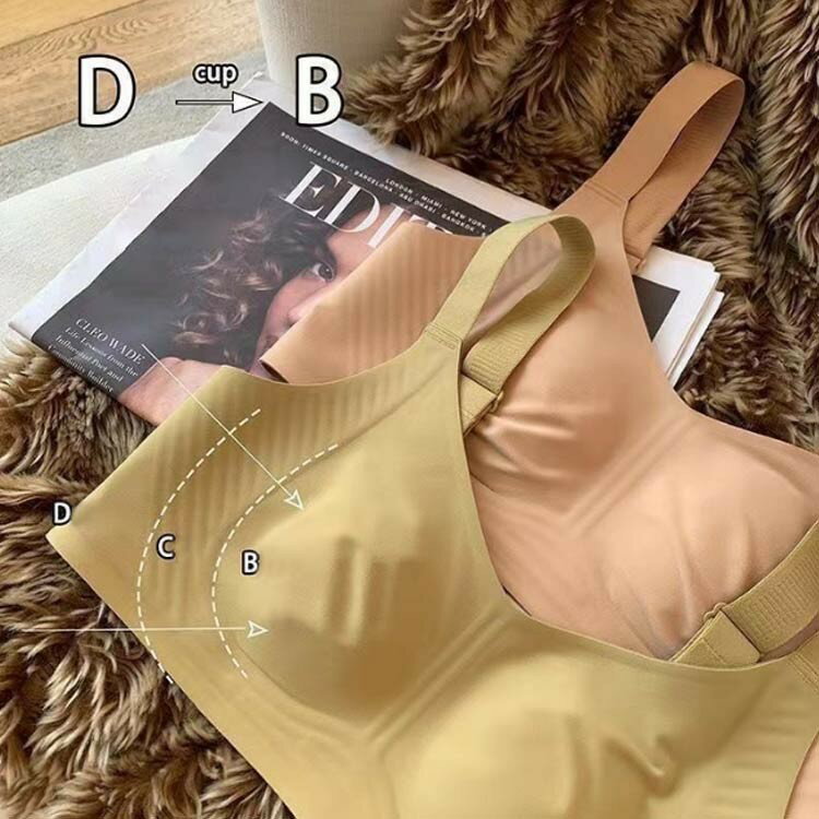 シームレス 全6色 補正 胸を小さく見せるブラ ブラジャー スッキリ 胸が小さく見えるブラ 背中 脇肉 脇高 設計 フルカップ 補正下着 ノーワイヤーブラ ナイトブラ 着痩せブラ