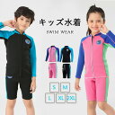 キッズ 水着 ウェットスーツ セパレート 2点セット 子供用 保温防寒 クラゲ対策 耐磨耗 サーフィン水着 UVカット 可愛い 海水浴 サーフィン ダイビング用...