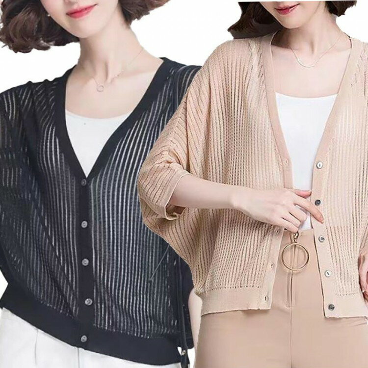 ドルマン カーディガン レディース 春夏 秋冬 薄手 サマーニット ゆったり 五分袖 シンプル きれいめ おしゃれ 体型カバー 事務服 オフィス ニット ニット...