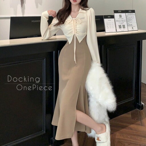 ドッキングワンピース ワンピース ロング きれいめ ロングワンピース 長袖 上品 シャツワンピース ニットワンピース ロングドレス パーティードレス ラウンジ キャバ カジュアル ドッキングワンピース ワンピース ロング きれいめ ロングワンピース 長袖 上品 シャツワンピース ニットワンピース ロングドレス パーティードレス ラウンジ キャバ カジュアル