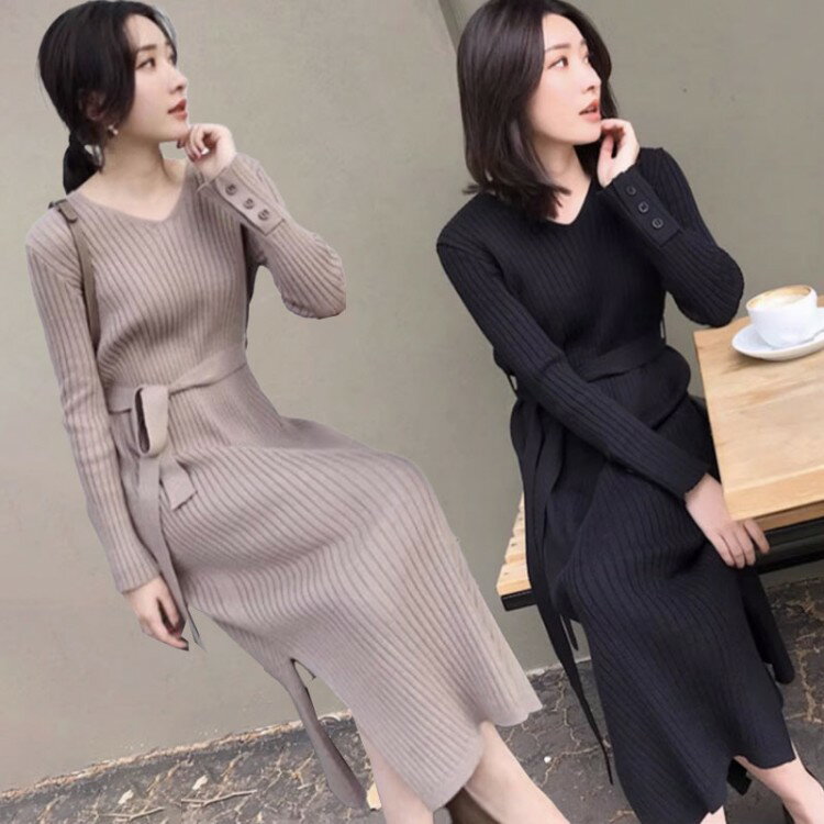 ロングワンピース ニット ワンピース ニットワンピース レディース ロング丈 マキシ丈 マキシワンピース タイトワンピース リブニット オフィス タイト 長袖 秋 冬 上 大人 おしゃれ 春