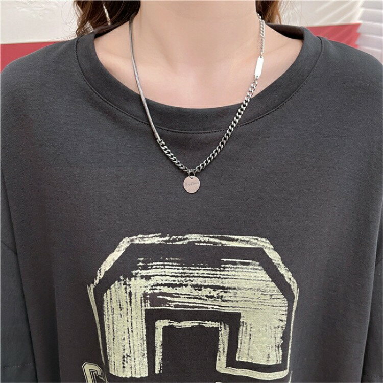 ロングTシャツ スリット 膝丈 スウエット 部屋着 Tシャツ レディース 夏 秋 半袖 大きいサイズ ワンピース ポケット ロゴ ワンピ 楽ちん ゆったり Tシャツワンピ