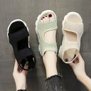 スポーツサンダル ニット サンダル メッシュ 厚底 レディース 歩きやすい 厚底サンダル 靴 4cm コンフォート おしゃれ 軽量 痛くない ビーチサンダル 厚...