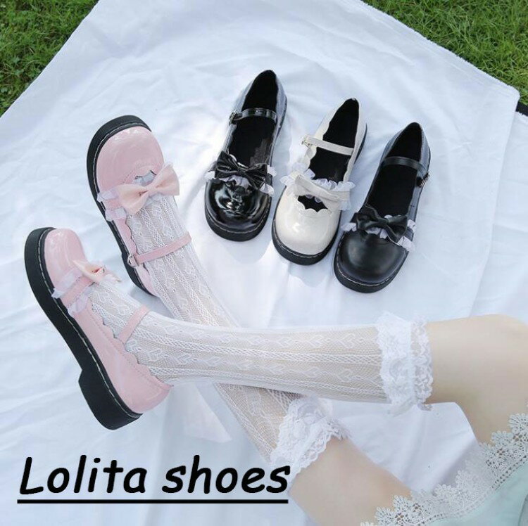 【数量限定！先着10名様：200円OFF】 ロリータパンプス 靴 レディース お嬢様風 シューズ ゴスロリ ロリータ 蝶結び ロリータ靴 ロリータ風 lolita メイド靴 お出かけ 文化祭 学園祭 履きやすい パーティー クリスマス 萌え系