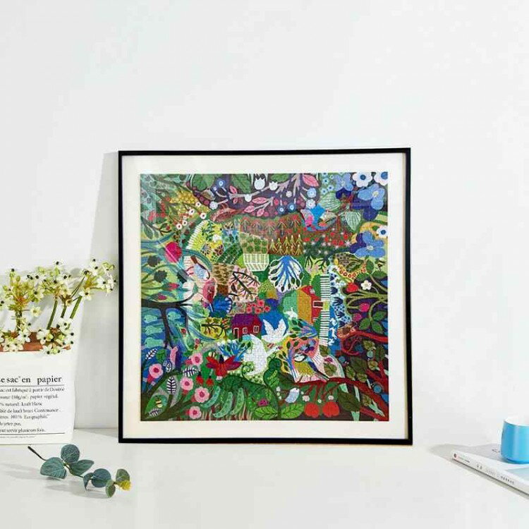 相框 木製パズルフレーム 正方形 額縁 500 1000ピース パズル用 ブラック ホワイト ローズゴールド ア..