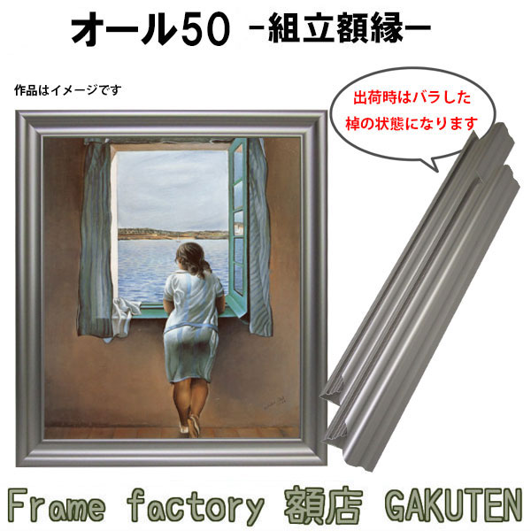 組立額縁【展示用額縁】F0サイズ(180×140mm) オール50 チタン色 グレー系 シルバー系 ノックダウン(組立前) 棹状 個展 キャンバス パネル 油絵 仮縁 0号【送料無料】