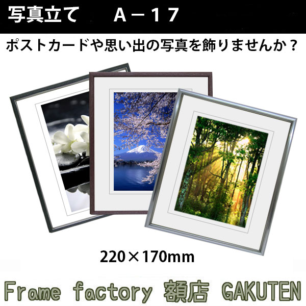 Rakuten - 写真立て(フォトフレーム)額縁 220×170mm A-17【あす楽対応】【日本製】 ウッド 木目 シルバー ステン 銀色 エンジ グリーン 緑 写真 絵 ポストカード プレゼント お祝い 新居祝い 引き出物 人気 アクリル板 インテリア