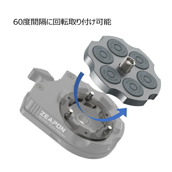 ZEAPON �����ݥ� Revolver Quick Release ��ܥ�С������å���꡼�� AI-H2 ����� ���饤���� ����Х� ���� 1/4 3/8������ͥ��б� �����ץ���