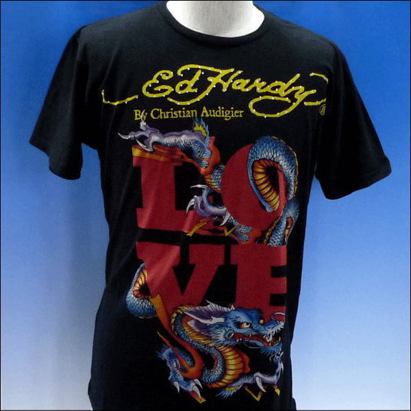 【2点までクリポス送料200円】 Ed Hardy(エドハーディー)半袖TシャツS/S Tee　全2色A9ABJGWILoveMultiprint Expression Tee【激安セール】【あす楽対応】