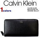 カルバン・クライン 長財布 メンズ カルバンクライン 財布 Calvin Klein ラウンドジップ 長財布 小銭入れ付き レザー 革 ck ロゴプレート 長財布 サイフ ビジネス カジュアル MCALESTER ZIP AROIUND WALLET 31CK190004 【あす楽対応】