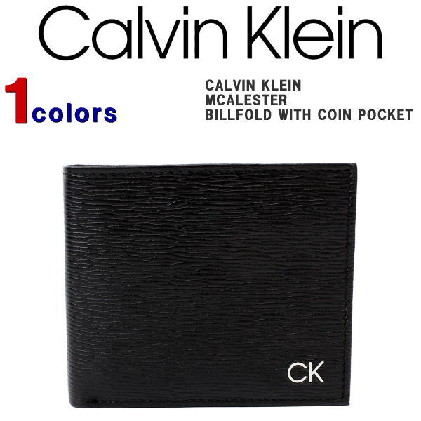 カルバンクライン 財布（メンズ） カルバンクライン 財布 Calvin Klein 二つ折財布 小銭入れ付き レザー 革 ck ロゴプレート 二つ折り 財布 サイフ ビジネス カジュアル MCALESTER BILLFOLD WITH COIN POCKET 31CK130008 【あす楽対応】