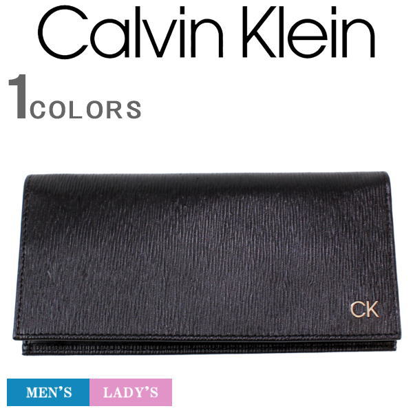 カルバンクライン 財布 Calvin Klein 二つ折り 長財布 小銭入れ付き レザー 革 本革 ck ロゴプレート 長財布 サイフ ビジネス カジュアル WALLET メンズ レディース 31CK190003 【あす楽対応】