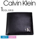 カルバンクライン 財布（メンズ） カルバンクライン 財布 Calvin Klein 二つ折り財布 小銭入れ付き レザー 革 本革 ck ロゴプレート 財布 サイフ ビジネス カジュアル COIN POCKET WALLET メンズ レディース 31KJ130003 【あす楽対応】