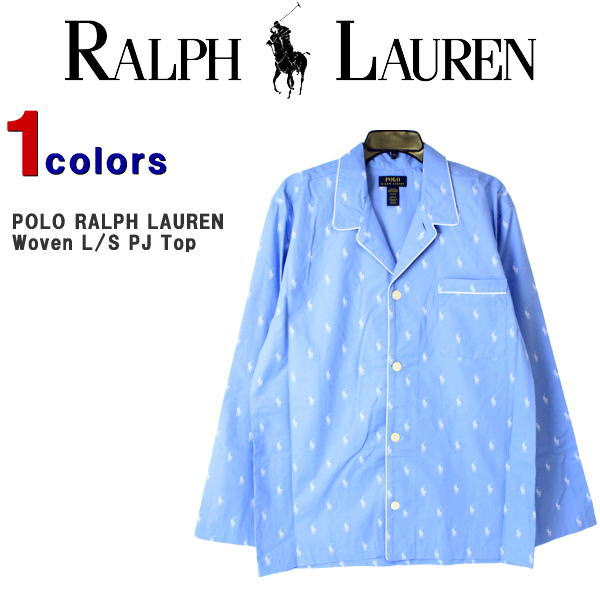 (SALE) ラルフローレン パジャマ POLO RALPH LAUREN ポロ ラルフローレン メンズ パジャマトップ トップス 長袖 ルームウェア 前開き 大きいサイズ ビッグサイズ L008 【あす楽対応】