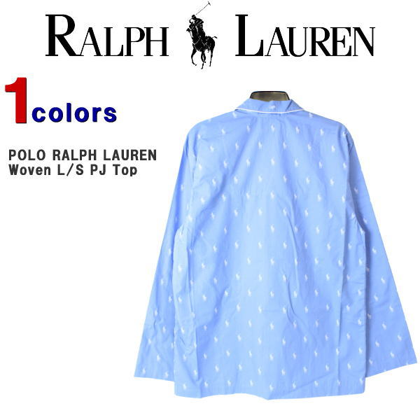 (SALE) ラルフローレン パジャマ POLO RALPH LAUREN ポロ ラルフローレン メンズ パジャマトップ トップス 長袖 ルームウェア 前開き 大きいサイズ ビッグサイズ L008 【あす楽対応】