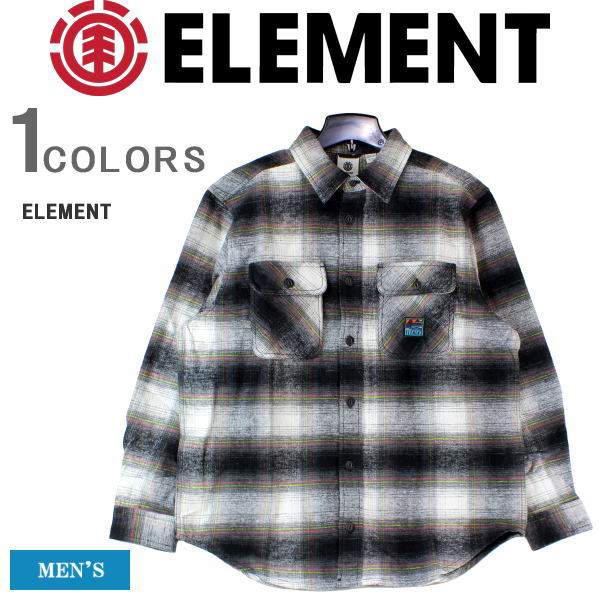 【同ブランド2点ご購入で500円OFFクーポン】 エレメント シャツ ELEMENT メンズ 長袖 フランネルシャツ Long Sleeve Flannel Shirt 長袖 シャツ ジャケット フランネル シャツ ネルシャツ アウター スケートボード スケボー 大きいサイズ ELYWT00141-KVD1 【あす楽対応】