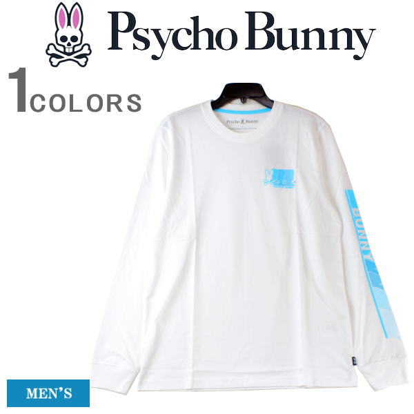 楽天YSK-Styleサイコバニー ロンT Psycho Bunny サイコバニー メンズ 長袖Tシャツ 長袖 バニー グラフィック ロゴプリント 高級ピマコットン ロゴ刺繍 Tシャツ L/S TEE ゴルフ スポーツ カッコイイ オシャレ 大きいサイズ B6T639X1PC-100 【あす楽対応】